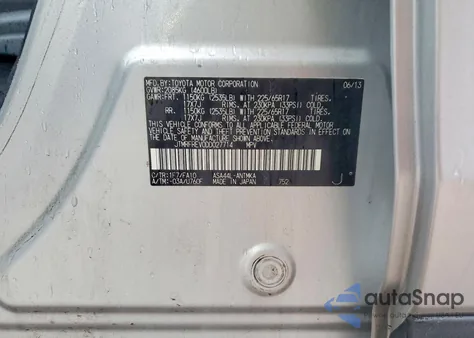 2013 Toyota Rav4 Xle из США, поврежденный, VIN JTMRFREV0DD027714